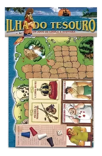 Trilha Jogo de Tabuleiro, Caça ao Tesouro, Trilha do Pirata, Brinquedo de  Madeira, Jogo com Dado