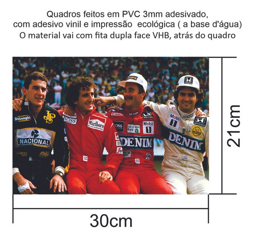 Imagem 3 de 4 de Quadro Foto, Ayrton Senna E Pilotos, A4