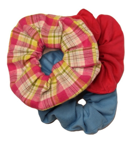 Imagen 1 de 2 de Paquete De 3 Scrunchies, Ligas Para El Pelo.