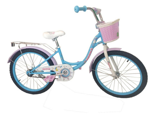 Bicicleta Infantil Aro 20 Benoá Unicórnio Com Cestinha Cor Azul/violeta