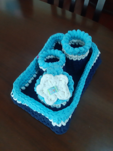 Kit De Higiene Para Bebé Con Técnica De Tejido Crochet