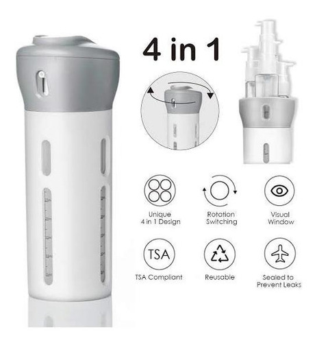 Smart Travel Botella Dispensador Set 4 En 1 Para Viajes