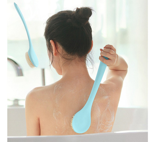 Cepillo Corporal De Mango Largo Con Cerdas Suaves Para Baños