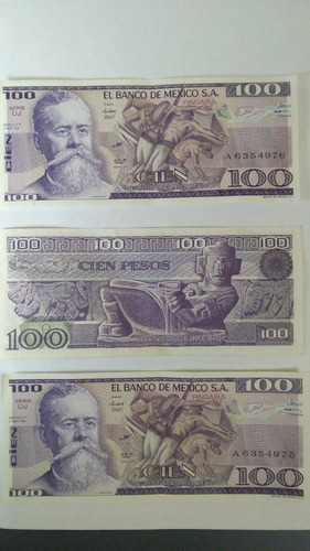 Billetes Nuevo De 100 Chac Mool 1981