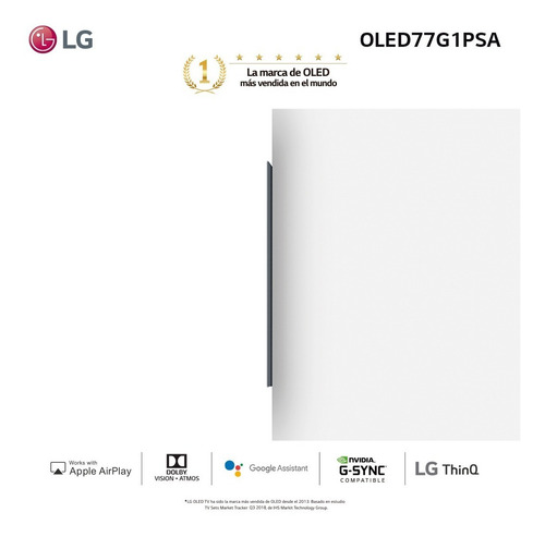 Imagen 3 de 5 de Smart Tv Oled 77 Oled77g1psa Ai LG - Garantía Oficial