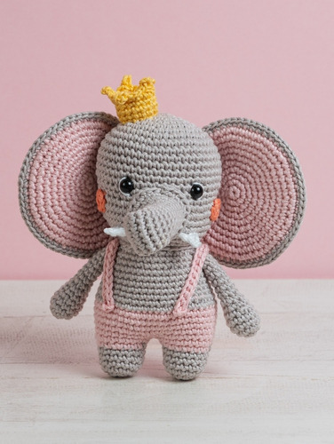 Elefante Dante, Amigurumi, Muñeco Tejido