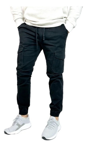 Pantalon Cargo Hombre Con Puño Y Elastico Cintura R66