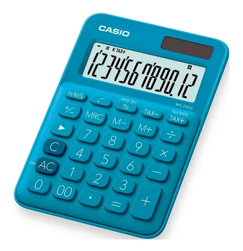 Calculadora Casio De 12 Dígitos Azul Ms - 20uc - Bu