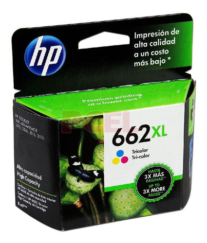 Imagen 2 de 5 de Cartucho De Tinta Hp 662xl Tricolor Pr
