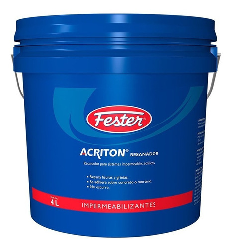 Resanador Acrílico Para Grietas Fester Acriton 4l Blanco