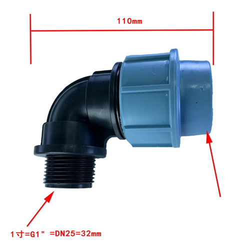 Conectores De Tubería De Agua De Conector Macho 32 Mm