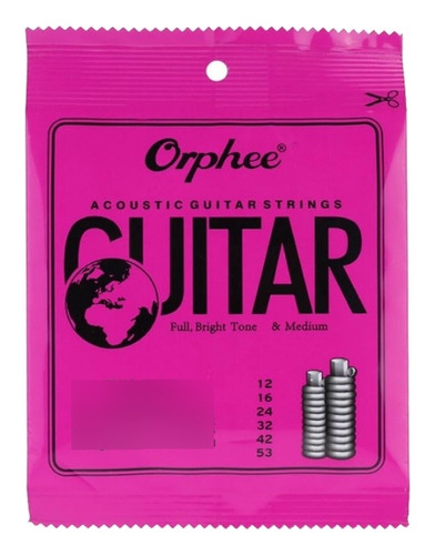 Orphee Tx620 Juego De 6 Cuerdas Para Guitarra Acústica 10-47