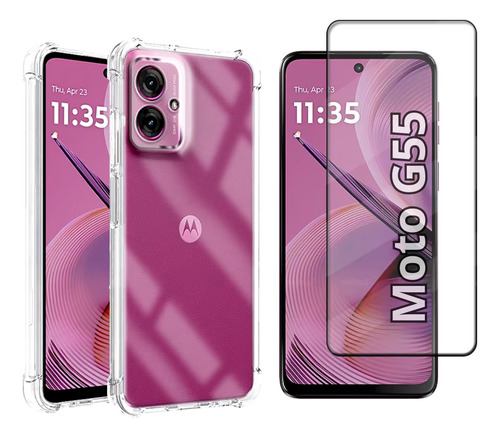 Capa Anti Shock + Película 3d Para Motorola Todos Modelos