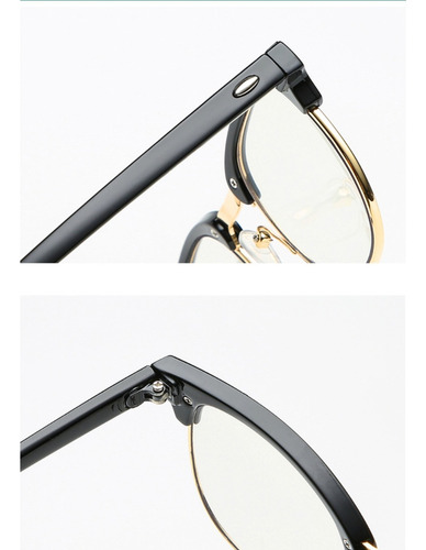 Lente Graduados Personalizados Hi Index Antireflejante Negro Mate Aro Dorado