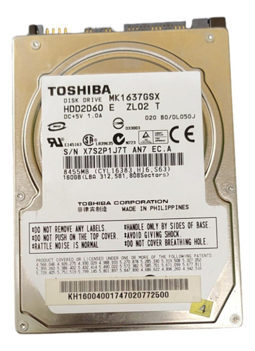 Repuesto Tarjeta Logica Para Disco Duro Toshiba De 160gb