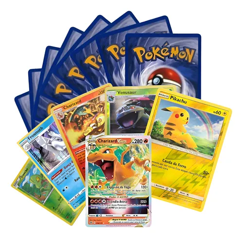 100 Cartas Pokémon 10 Brilhantes E 1 Ultra Rara Originais Pokémon Português - imagem 1