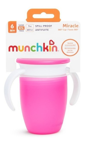 Imagem 2 de 6 de Copo Treinamento 360° Rosa Munchkin / Pronta Entrega - 919