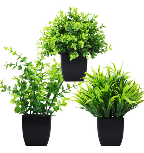 Juego De 3 Plantas Artificiales En Maceta Para Decoración In
