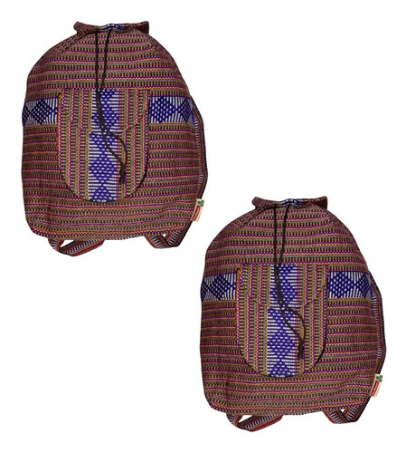 Morral Hecho A Mano, Mxahu-002, 2 Pzas, 10kg, Rojo/morado/az