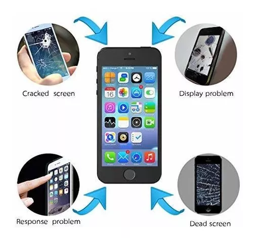 para iPhone 8/SE 2020 Reemplazo de pantalla de montaje completo negro con  cámara frontal+altavoz de oído+sensores, pantalla LCD digitalizador de 4.7