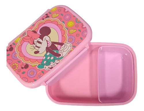 Sandwichera Minnie Con Bandeja Separadora Licencia Oficial Minnie