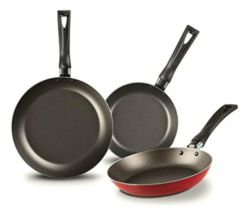 Ekco Juego De Sartenes Rojo 3 Piezas De Aluminio