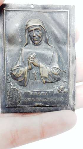 Yh Antiguo Aplique Laton Religio Beata Maria Mazzarello 1900
