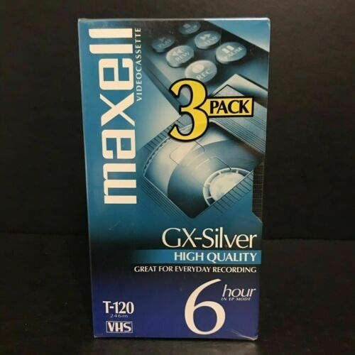 Cinta De Video Maxell Gx-silver Vhs 120 Vhs Paquete De 3