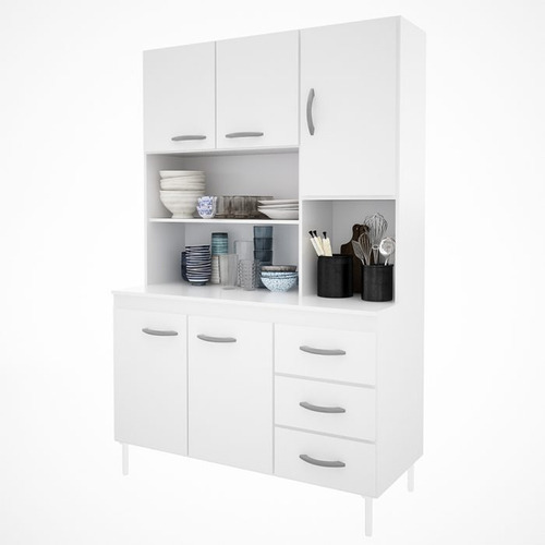 Kit Despensero Mueble Cocina 120 Cm Dl634br Color Blanco