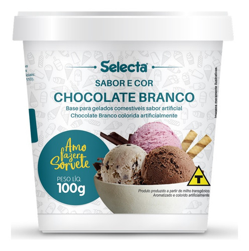 Base Para Sorvete Caseiro Chocolate Branco Selecta 100gr