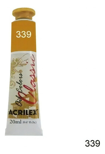 Tinta Óleo 20ml Classic Acrilex Cor do óleo 339 - Amarelo Indiano