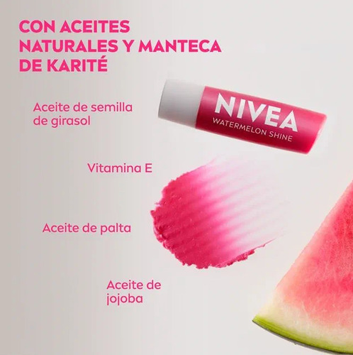 Bálsamo Labial Nivea Watermelon Shine 4,8gr
