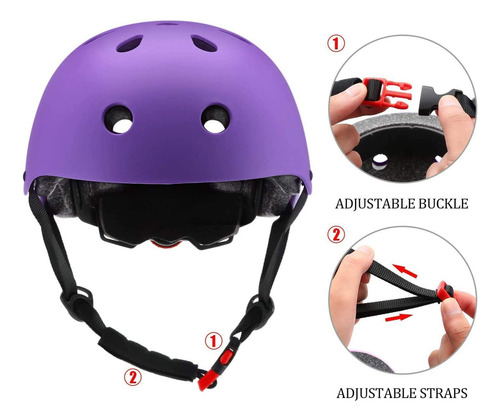 Casco Ajustable Para Niños Con Rodilleras Y Coderas