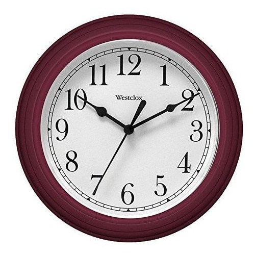 Reloj De Pared Redondo Westclox 9  Burgundy.