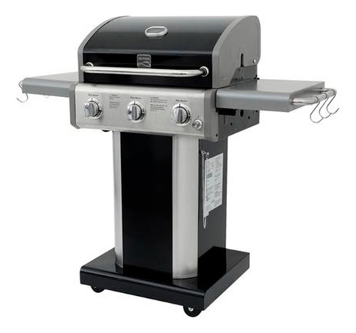  Asador A Gas 3 Quemadores Pedestal Con Ruedas              