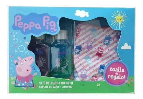 Peppa Pig Set De Ducha Infantil Shampoo Espuma Toalla Regalo