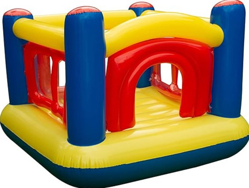 Inflable Trampolin Jumper Set Con 50 Pelotas Lona De Salto Amarillo Cobertor De Resortes Mix