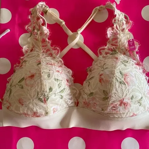 Sutiã Push Up Victoria´s Secret Pink Rendado Floral 32dd P