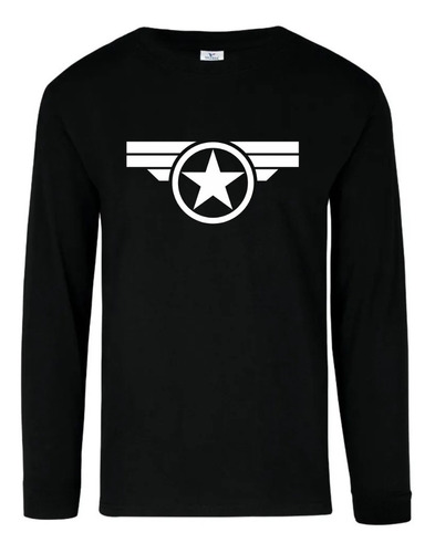 Camiseta Capitan America Manga Larga Camibuso Sueter