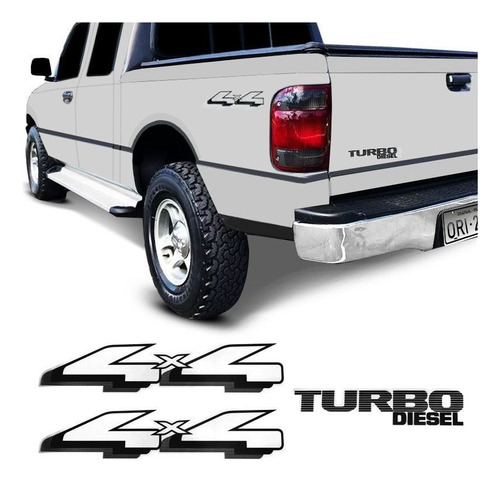 Adesivos Ranger 1998/2004 4x4 Turbo Diesel Emblema Preto