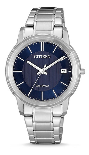 Reloj Citizen Ecodrive Analog Fe601181l Hombre Color de la malla Plateado Color del bisel Azul Color del fondo Azul