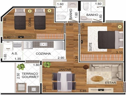 Lançamento Residencial À Venda, 64 M², Parque São Vicente, Mauá. Última Unidade!!! - Ap0265 - 67854955