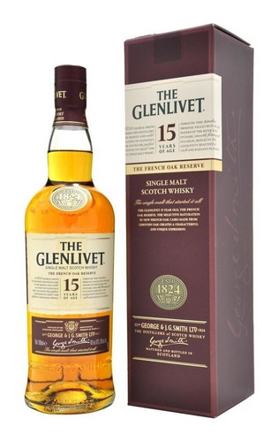 Whisky The Glenlivet 15 Años 700ml. Origen Escocia.
