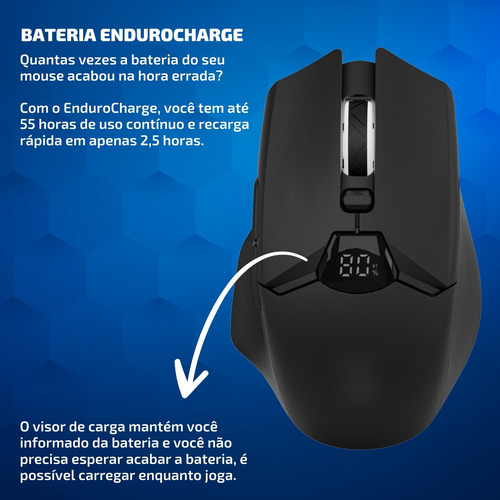 Mouse Gamer Wireless S/ Fio Bluetooth Sem Delay Recarregável