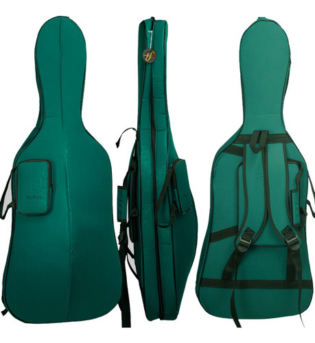Capa Violoncelo Tarttan Slim Fio 600 Verde Profundo 4/4
