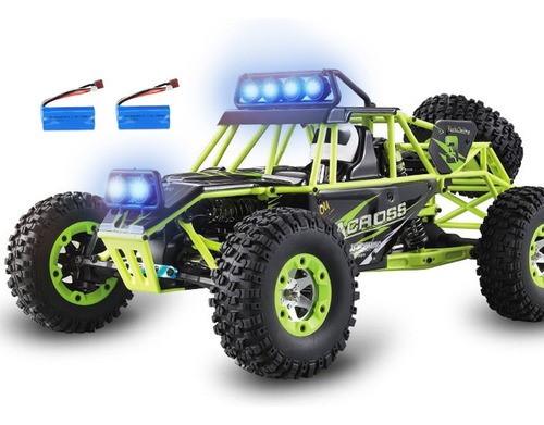 Carro De Control Remoto RC 4x4 50 km/h Wltech Wltoys 12428 Batería Extra Color Verde Neón