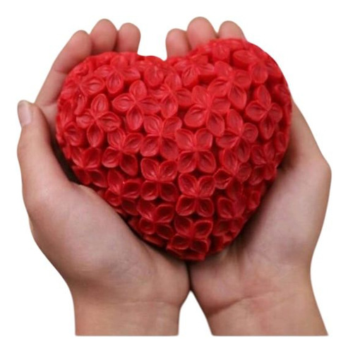 Molde De Silicón Para Vela Diseño De Rosa N Forma De Corazón