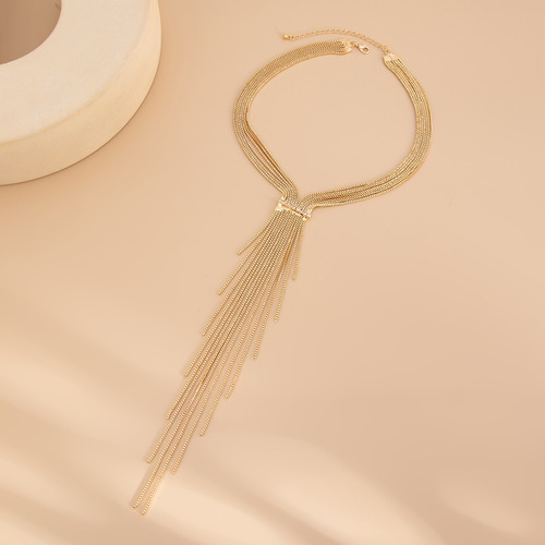 Collar De Cadena Larga Con Borlas Multicapa Para Mujer 2025