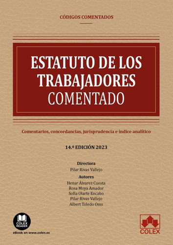 Libro Estatuto De Los Trabajadores - Codigo Comentado - A...