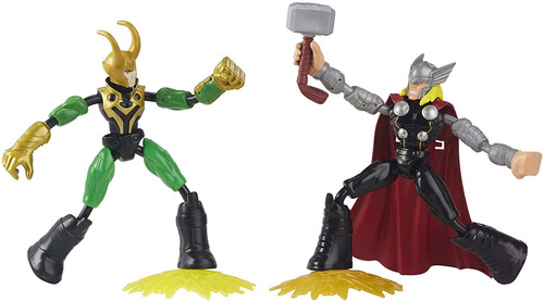 Brinquedo Kit Bend And Flex Thor E Loki Marvel Hasbro F0245